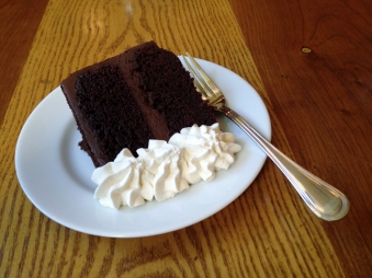 Vegan Chocolate Cake -- with whipped cream